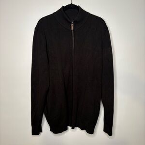 Lachlan British Inspired Black Full Zip Up Sweater Jacket Size XL